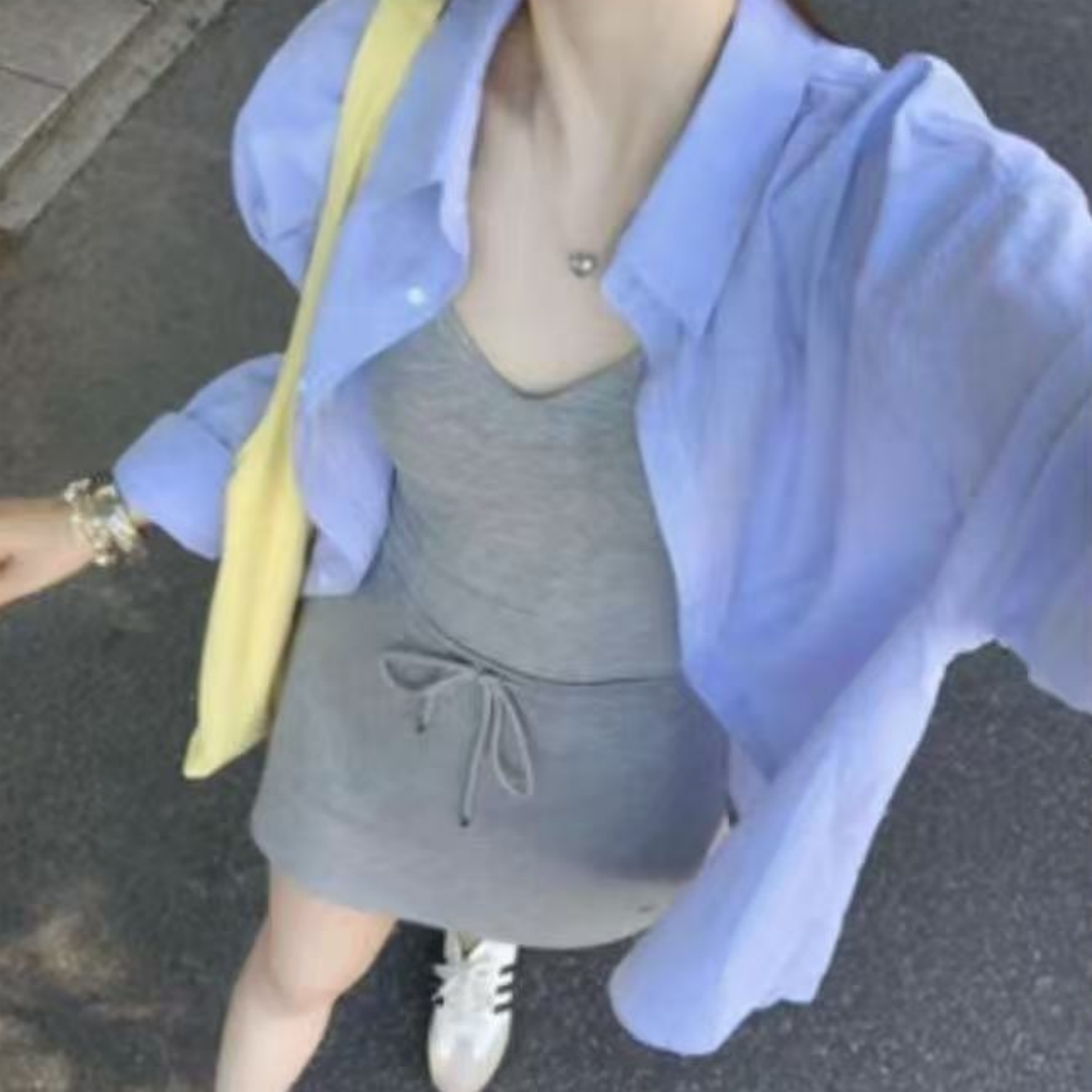 Z.X 条纹防晒衬衫+吊带套装  8525（C4↓）