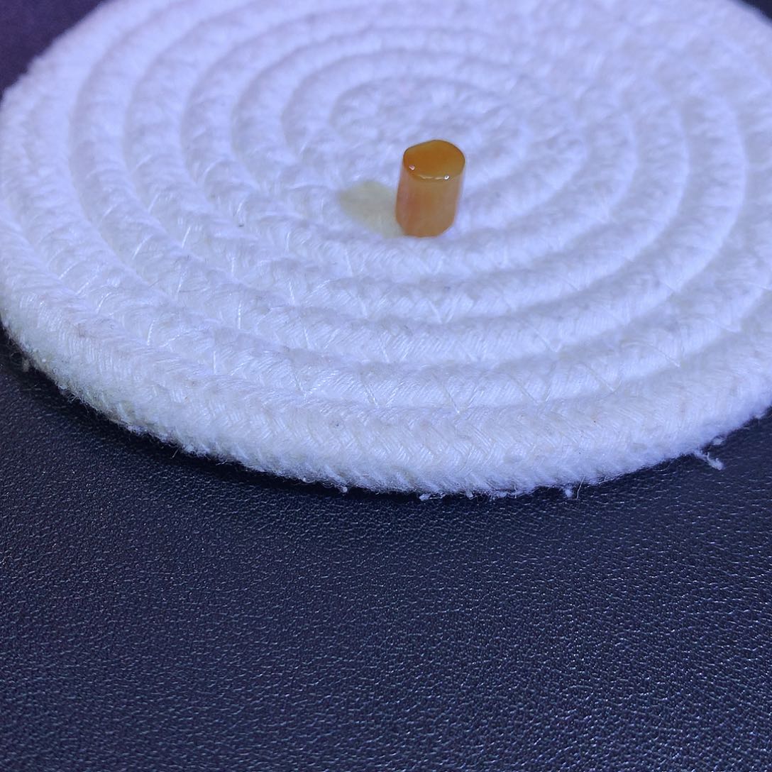 散珠翡翠天然缅甸翡翠桶珠卡9.6厚7.4黄桶