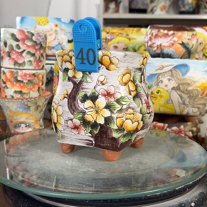 满38包邮 景德镇幸运花盆