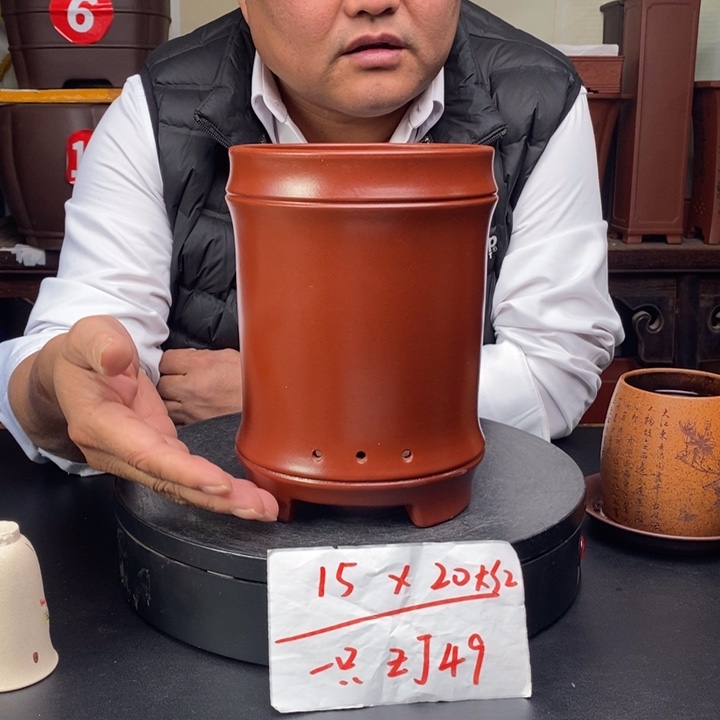 紫砂花盆货号一只ZJ49