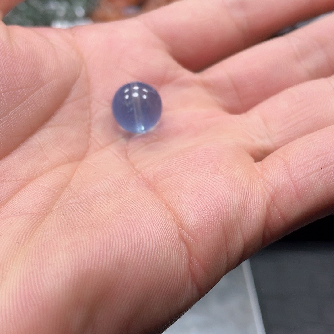 水晶单珠未镶嵌天然海蓝宝单珠12+