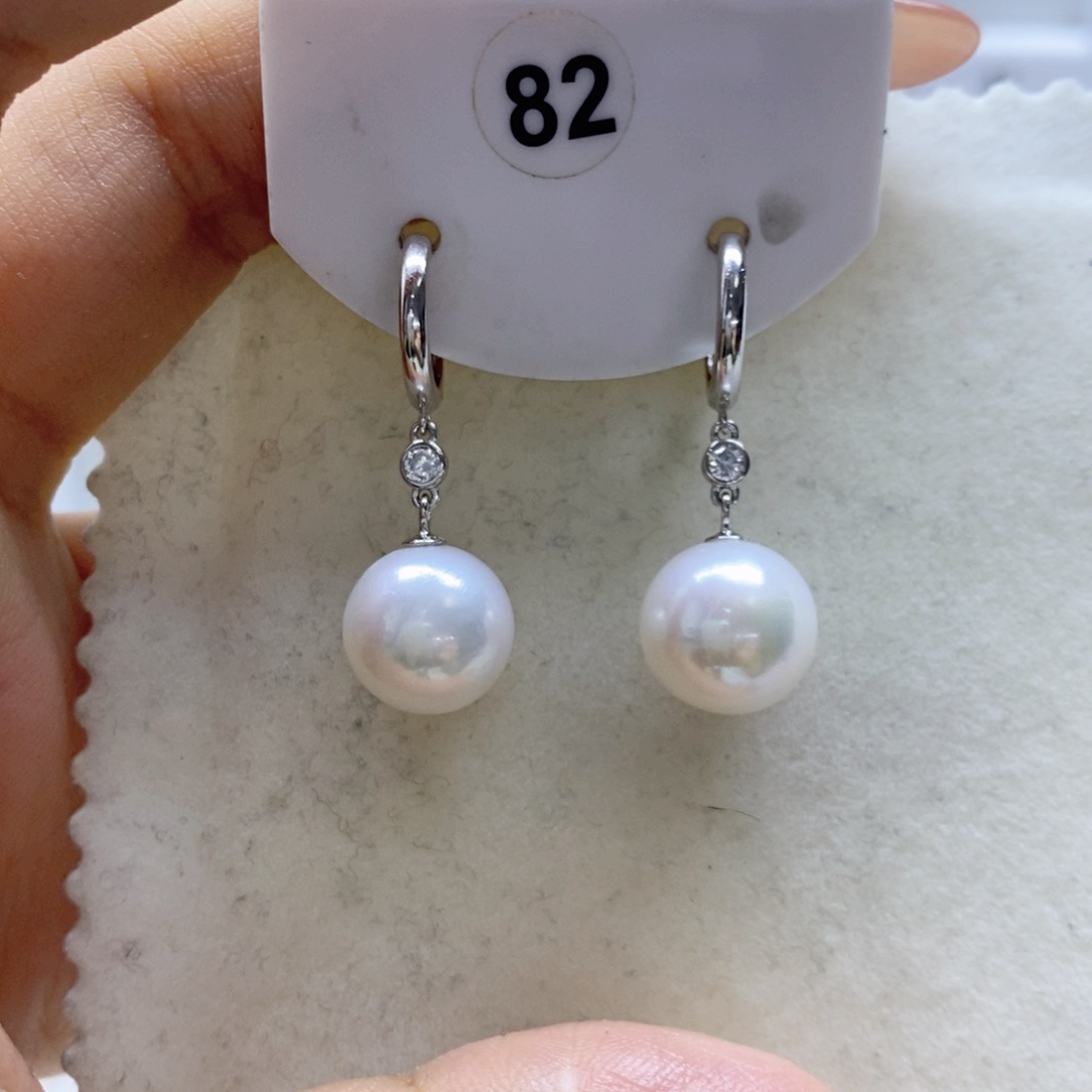 淡水珍珠耳饰银S925镶嵌开*?