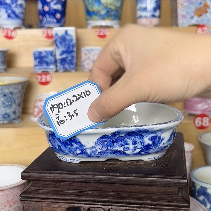 墨奈手绘陶瓷花盆