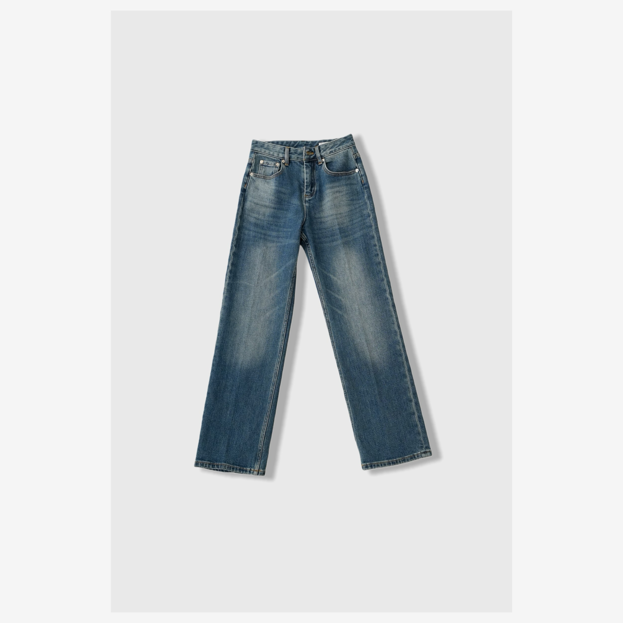 【高段位不加绒】BC款高品无弹水洗做旧直筒牛仔裤