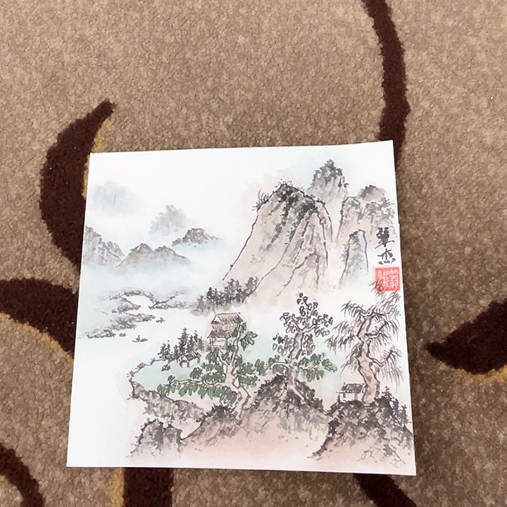 国画小卡纸施笔杰