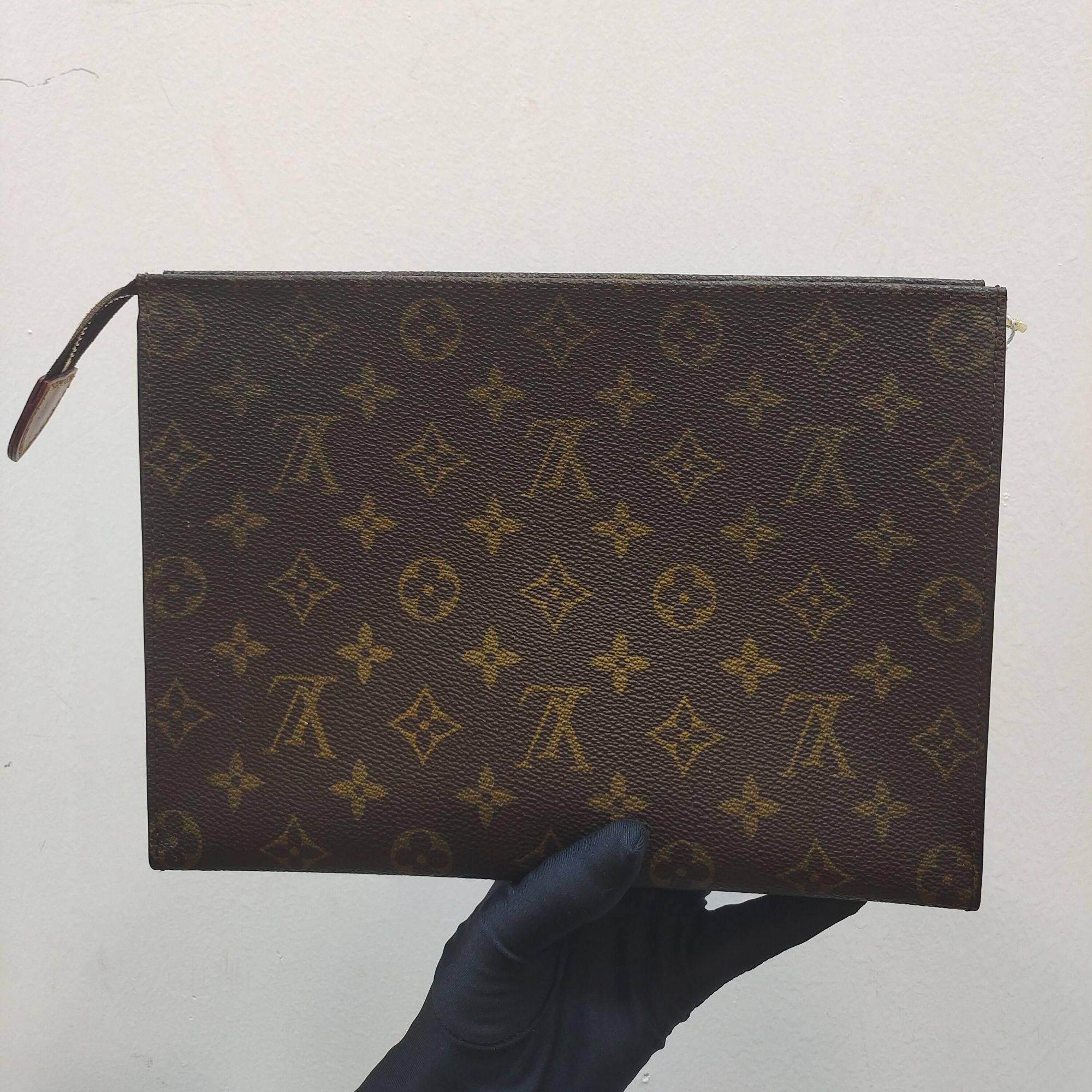 90新 LouisVuitton/路易威登  lv中古经典老花洗漱26植鞣革换新