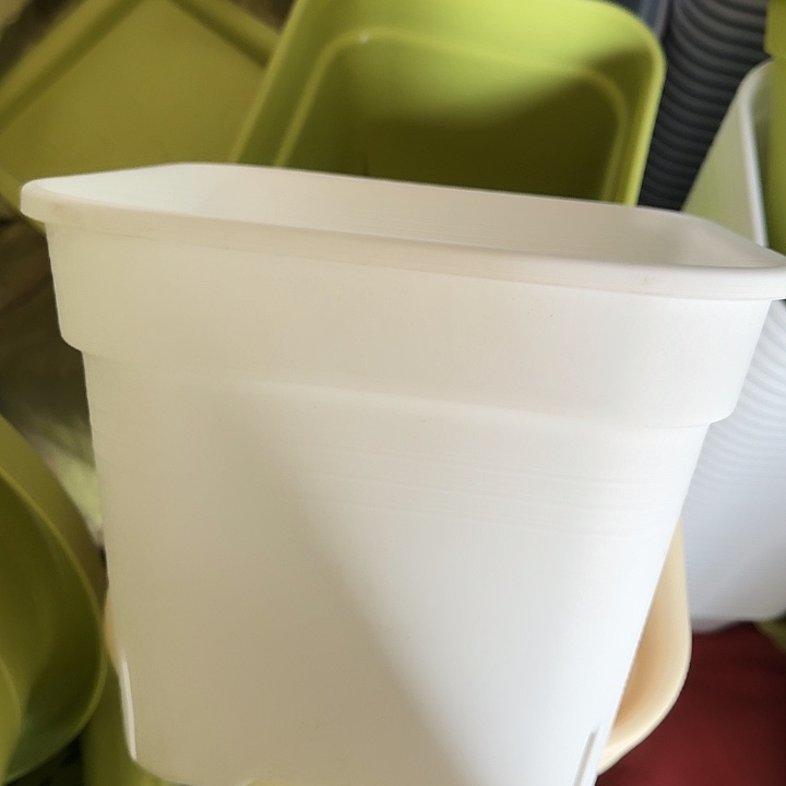 新款方盆口径25纯白无托5个