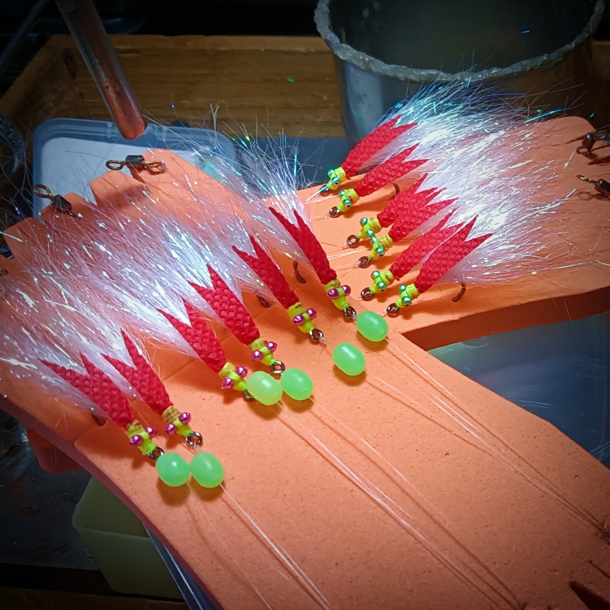 细麟之路小红皮双钩疯狂查理线组钓翘嘴红尾鳜鱼钩一盒有6付线组