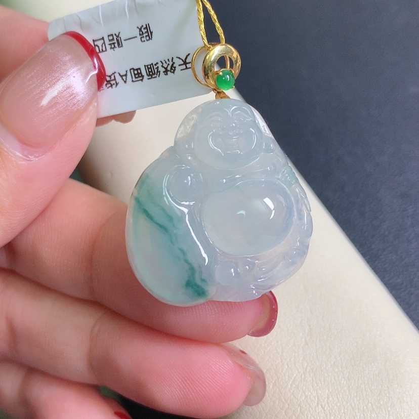 【闪购商品】翡翠颈饰18K金镶嵌佛