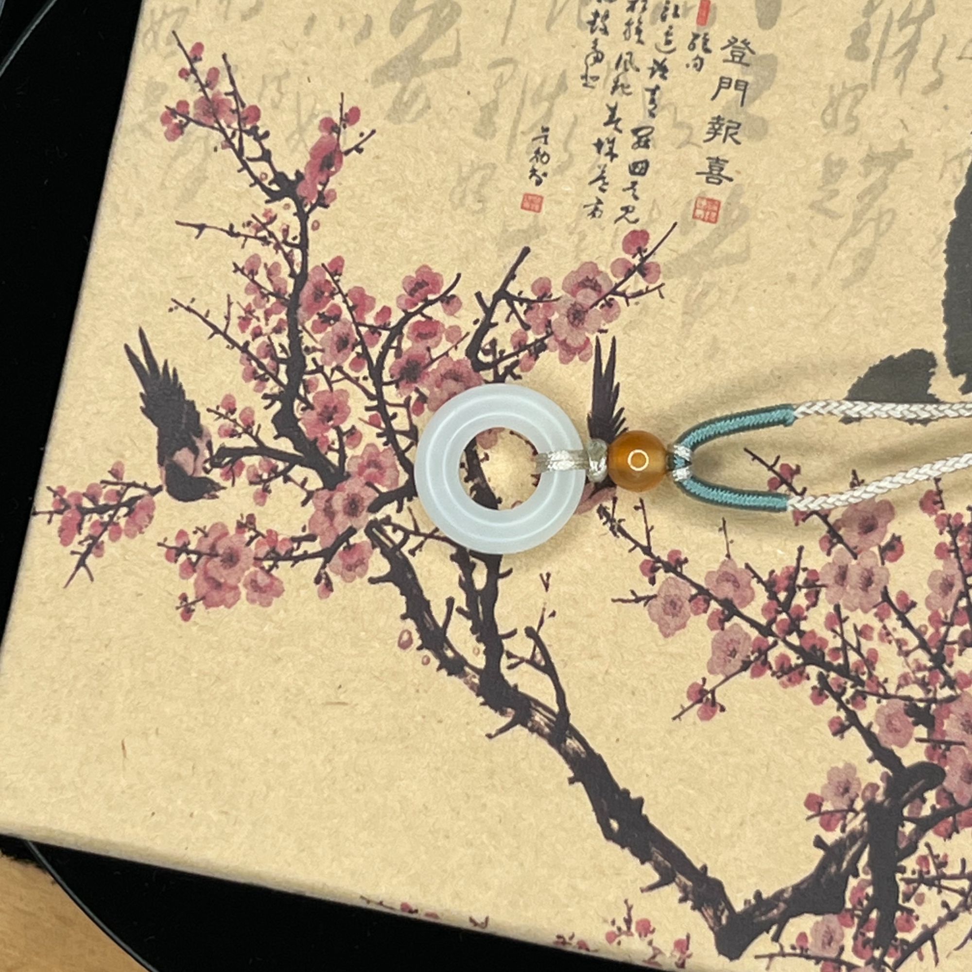 且湛格 粉丝福利款】和田玉小圆环吊坠儿童宝宝平安项链手工简约
