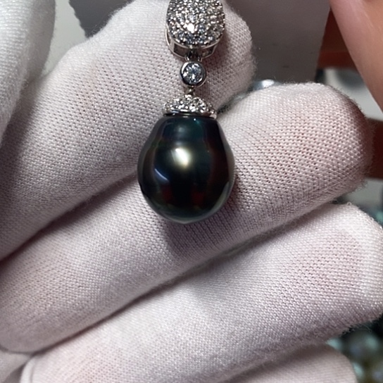 海水珍珠颈饰银S925镶嵌12.7