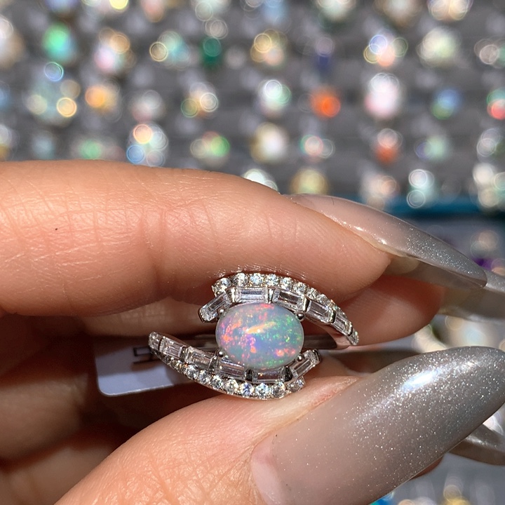 欧泊银S925镶嵌福利戒指