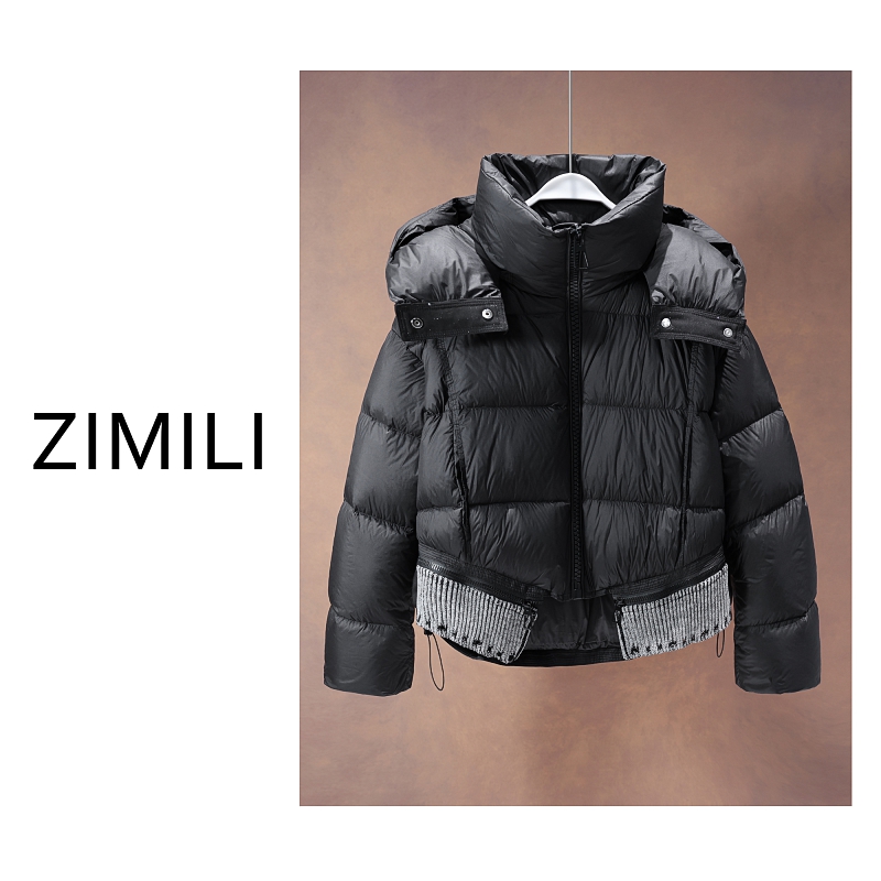 【亮哥欧货女装】冬季加厚泡芙《子夜黑》90绒高蓬松连帽羽绒服265181