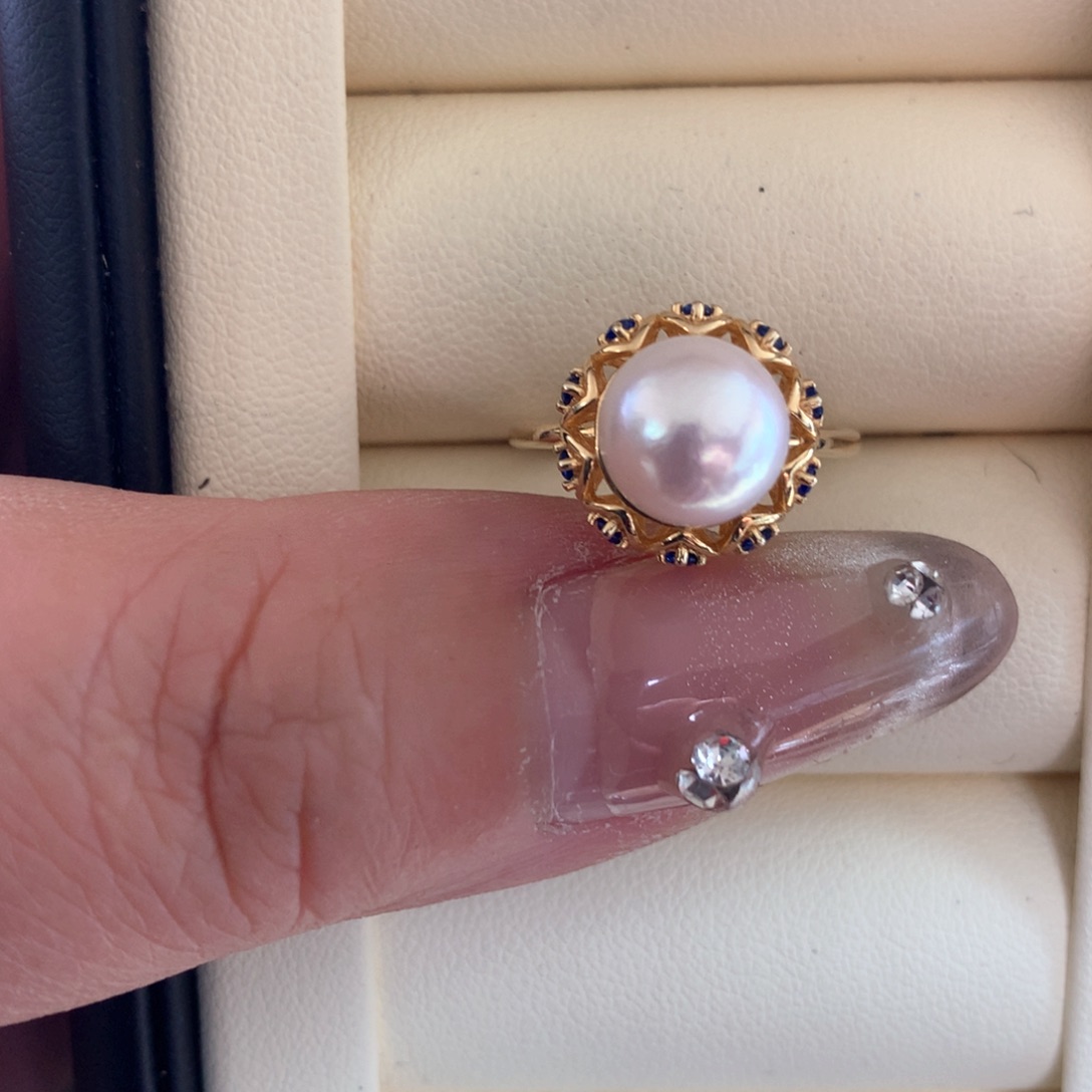 海水珍珠戒指银S925镶嵌