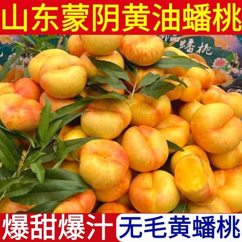 【源头直发】正宗山东蒙阴彩虹油蟠桃脆甜爽口放软多汁5斤装