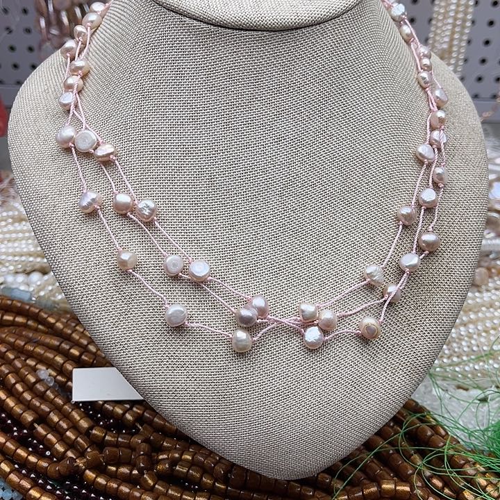 玛瑙/玉髓未镶嵌珠宝半成品一条满天星珍珠项链