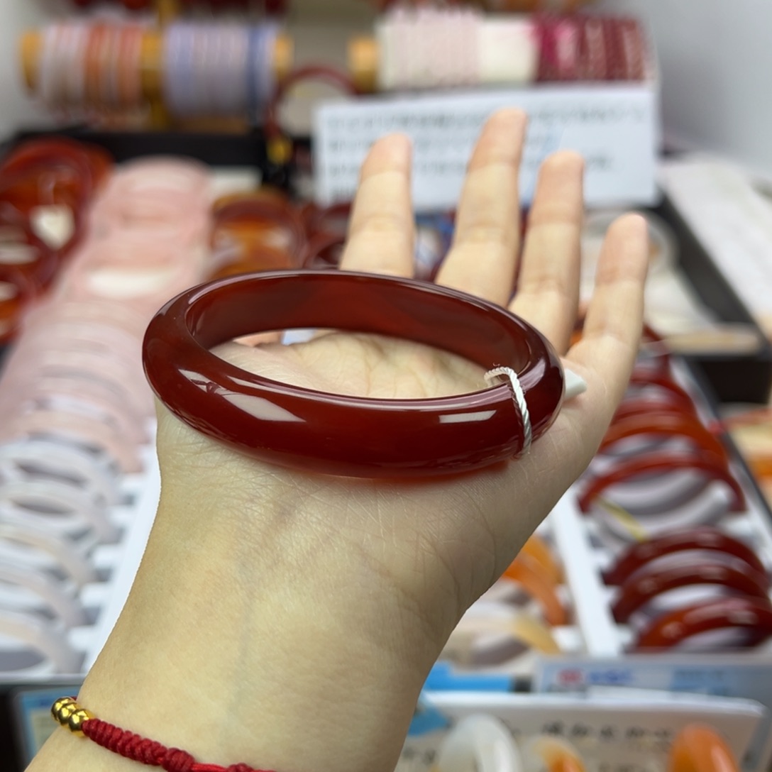 玛瑙/玉髓手镯未镶嵌珍***~58