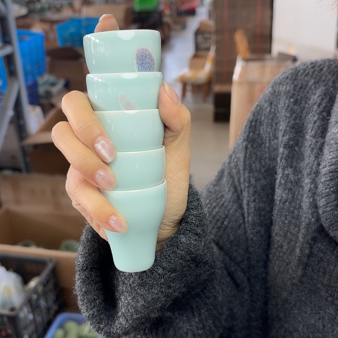龙泉云间青瓷小米茶器