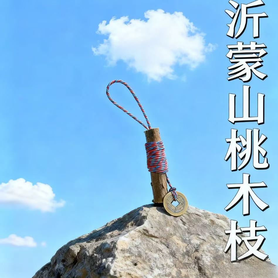 野生东南桃木枝转运辟邪保平安门口书房桃花位摆件桃木枝五色绳