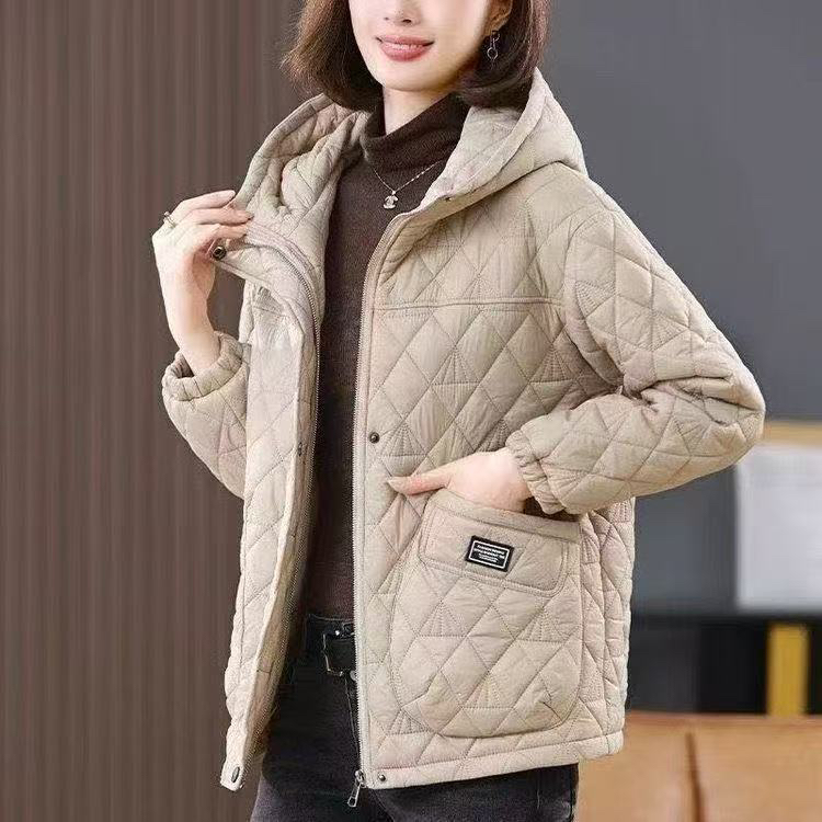 冬季宽松大码夹棉外套洋气妈妈保暖小棉袄