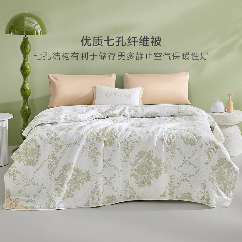 罗莱薄款七孔凉感印花纤维夏凉被