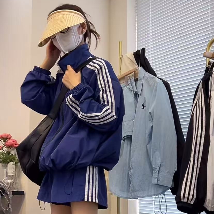 2025春夏新款多条杠系列夏季时尚防晒设计感百搭显瘦运动风套装