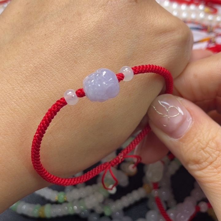 甜***圆翡翠未镶嵌手绳799090000