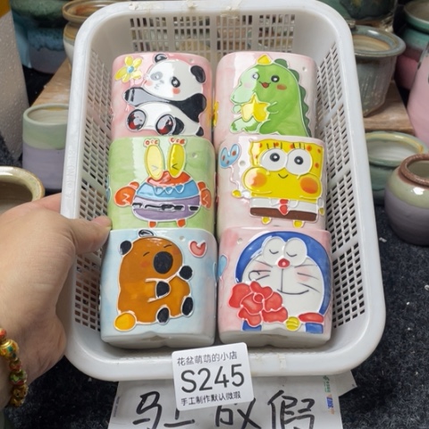 紫砂花盆微瑕245口径6厘米左右不贴钻