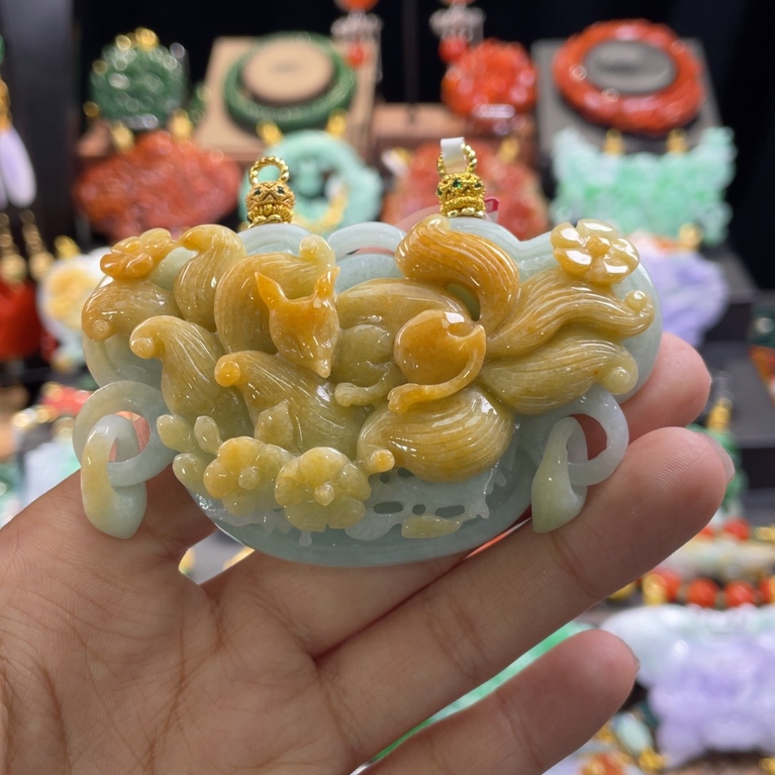 翡翠颈饰未镶嵌代编织