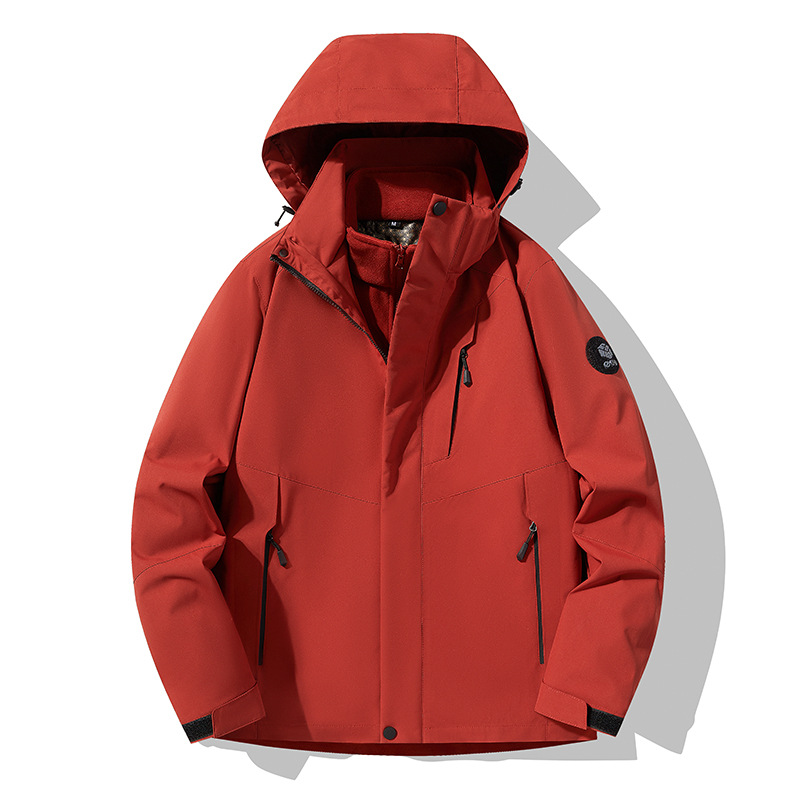 冲锋衣男女防水三合一装备户外爬山外套登山服情侣软壳防风加绒