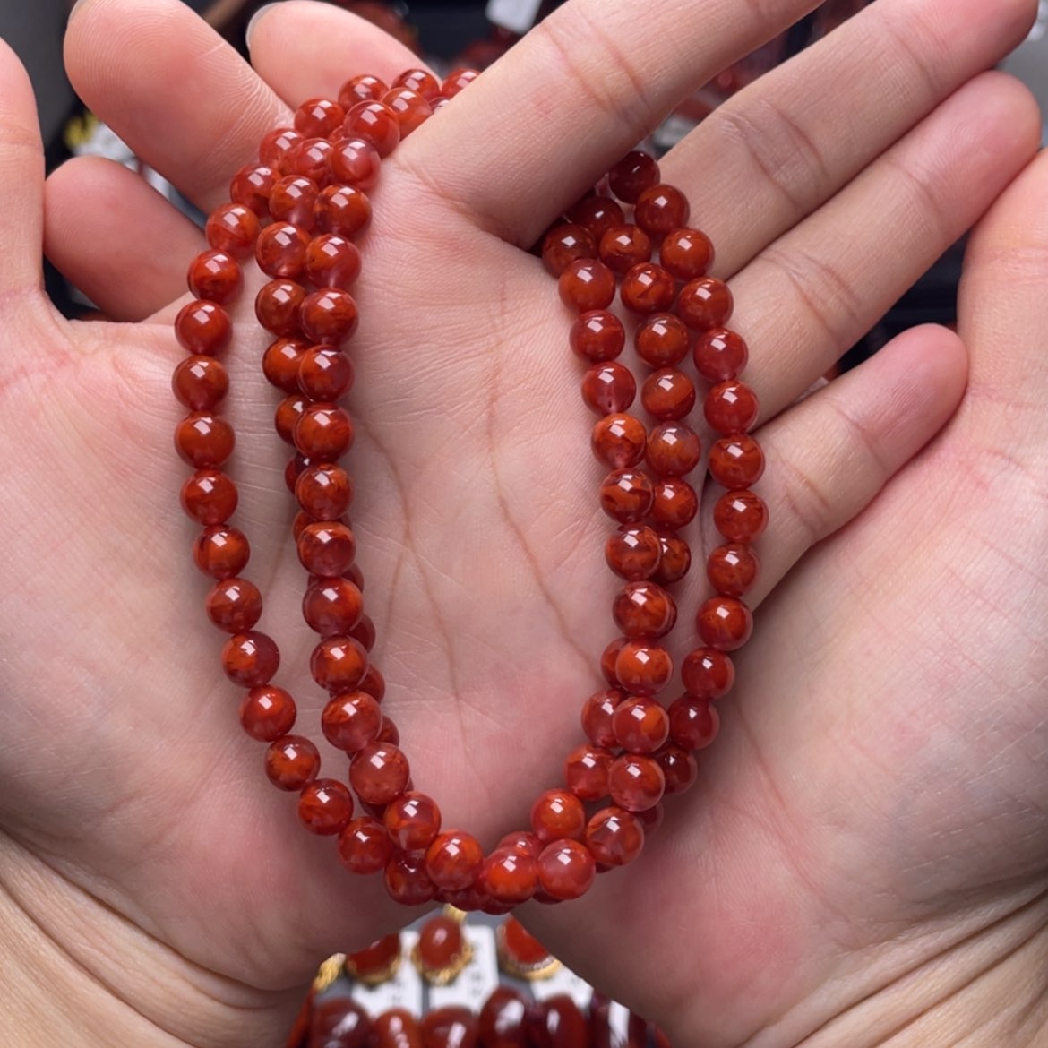 【闪购商品】未镶嵌6mm火焰纹多圈南红玛瑙