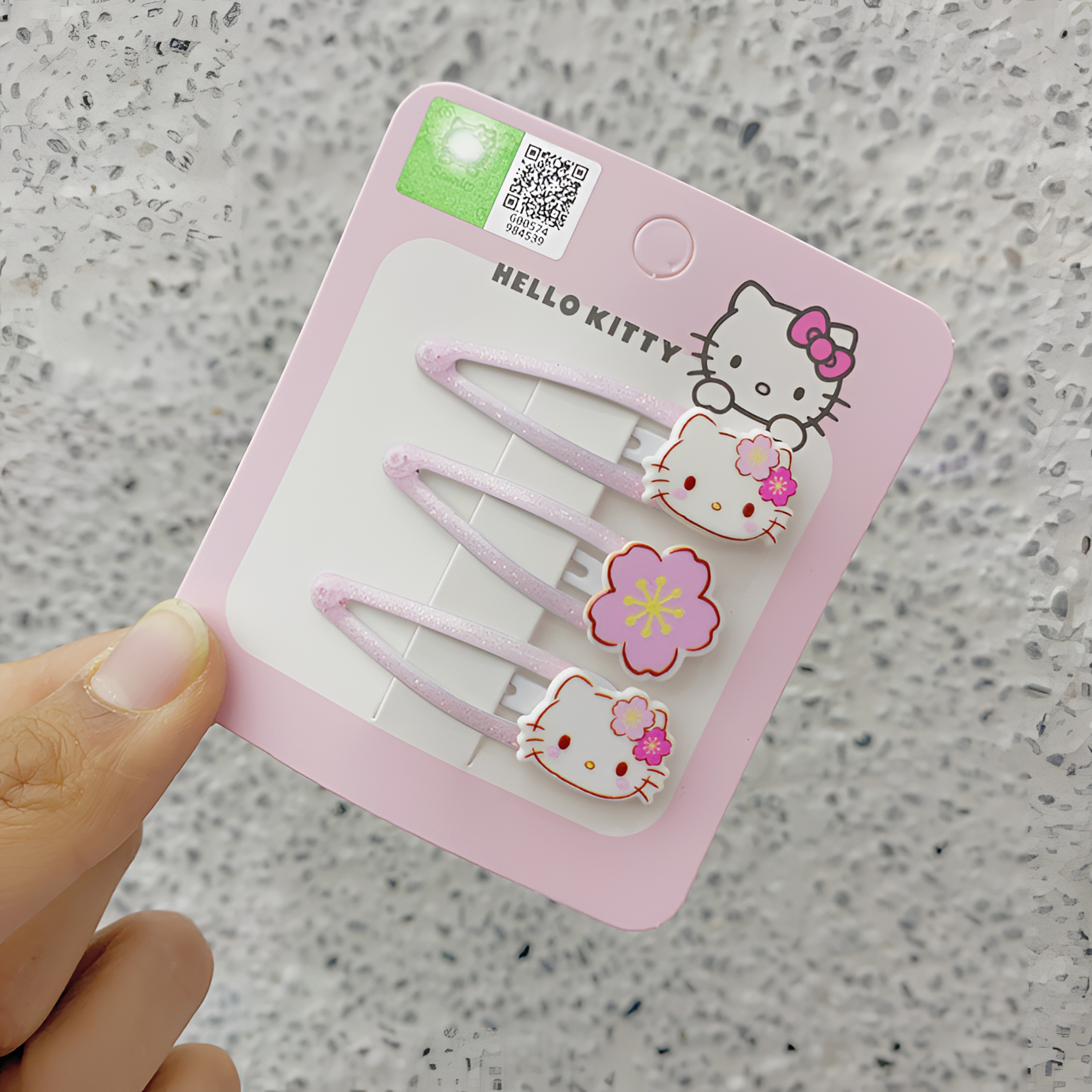 【YG-88231】樱花猫头3个掰掰夹发圈可爱女童儿童配饰发绳发饰