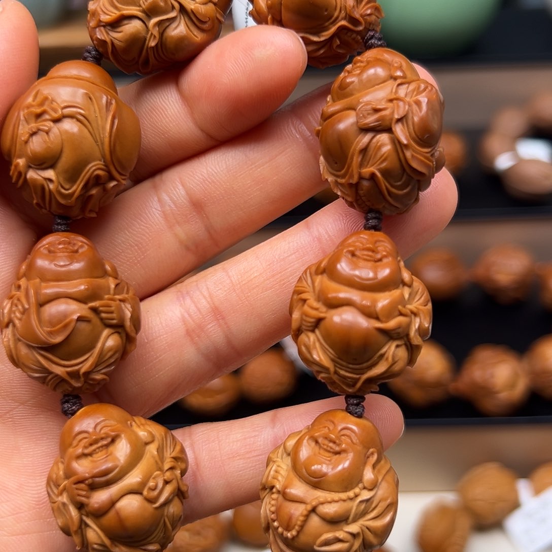 橄榄核吊坠弥勒手串