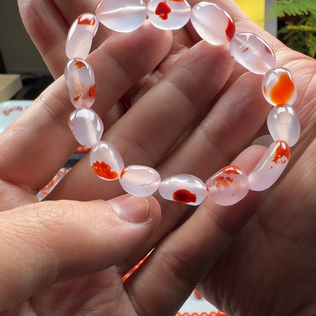 南红玛瑙未镶嵌干掌随型手串