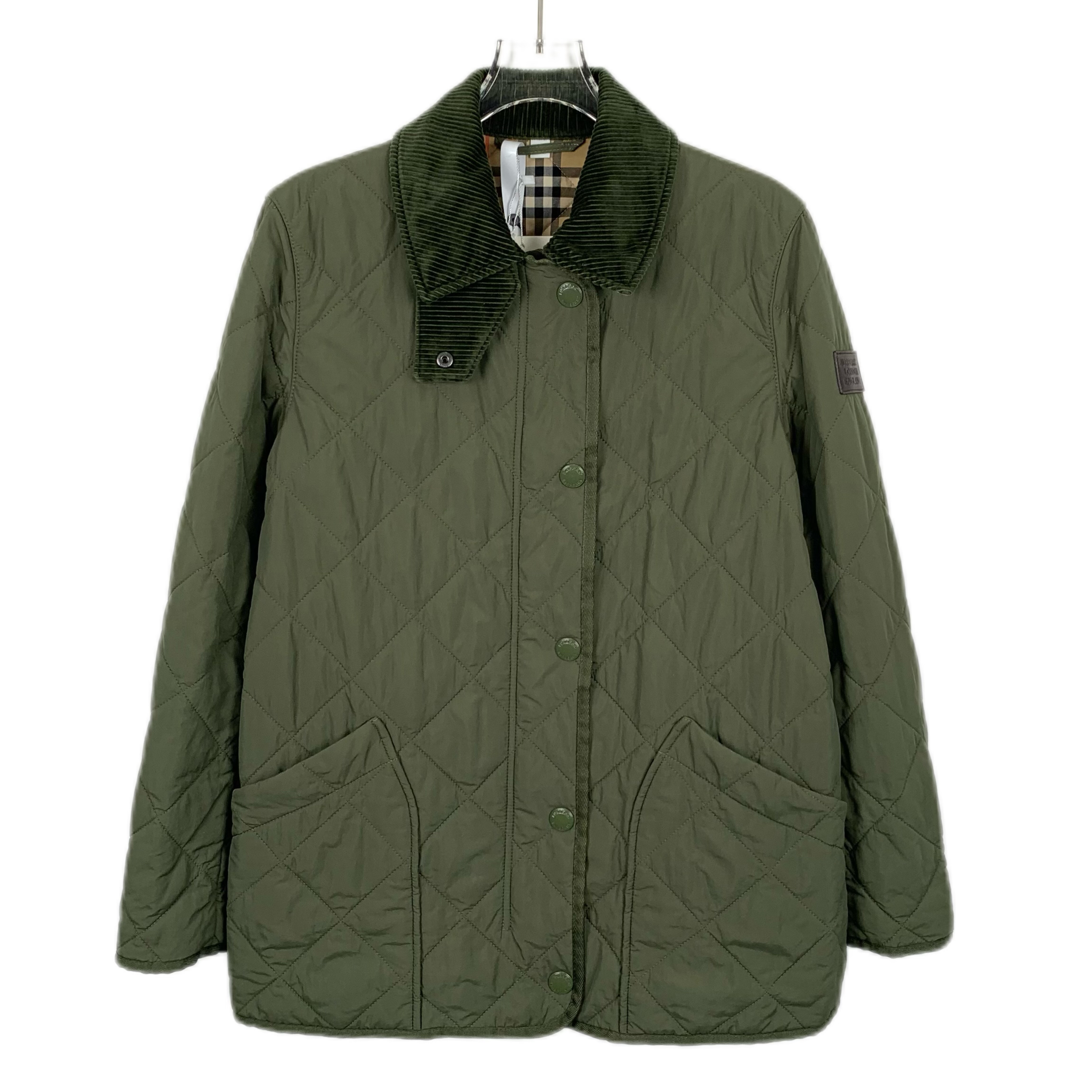 99新 BURBERRY/博柏利 CM0107 菱形格纹长袖棉服外套 S码