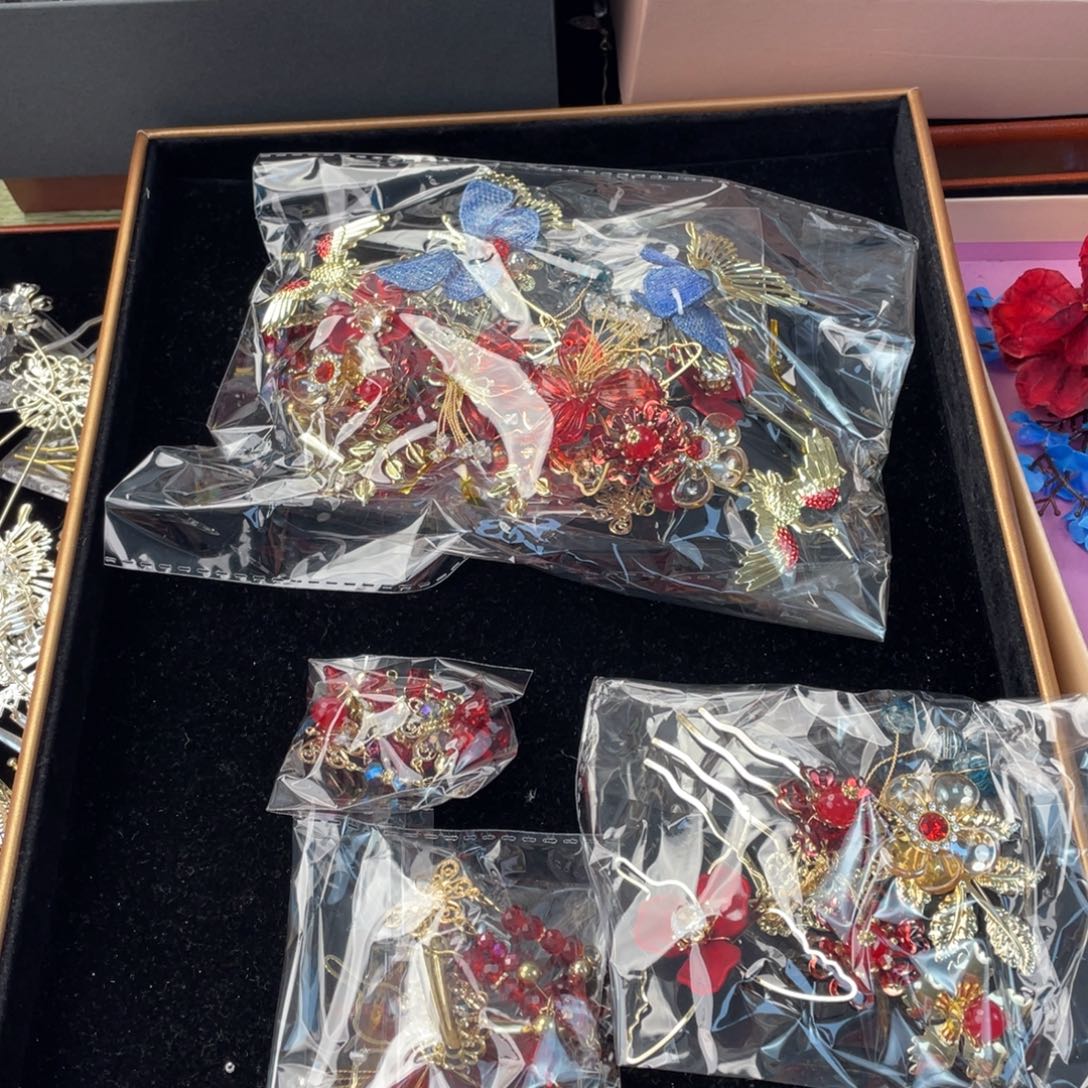 混合材质新娘秀禾头饰默认微瑕不退换