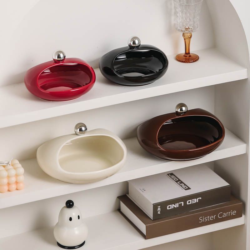 高颜值玄关收纳陶瓷摆件客厅茶几桌面床头钥匙遥控器置物盒摆件