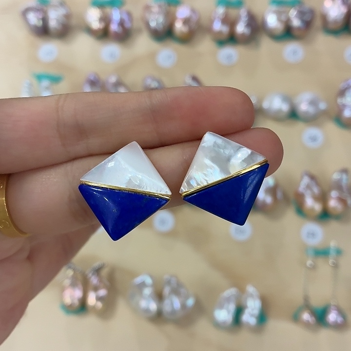 淡水珍珠耳饰银S925镶嵌