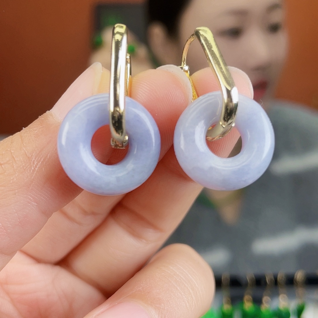 翡翠未镶嵌耳饰饰品