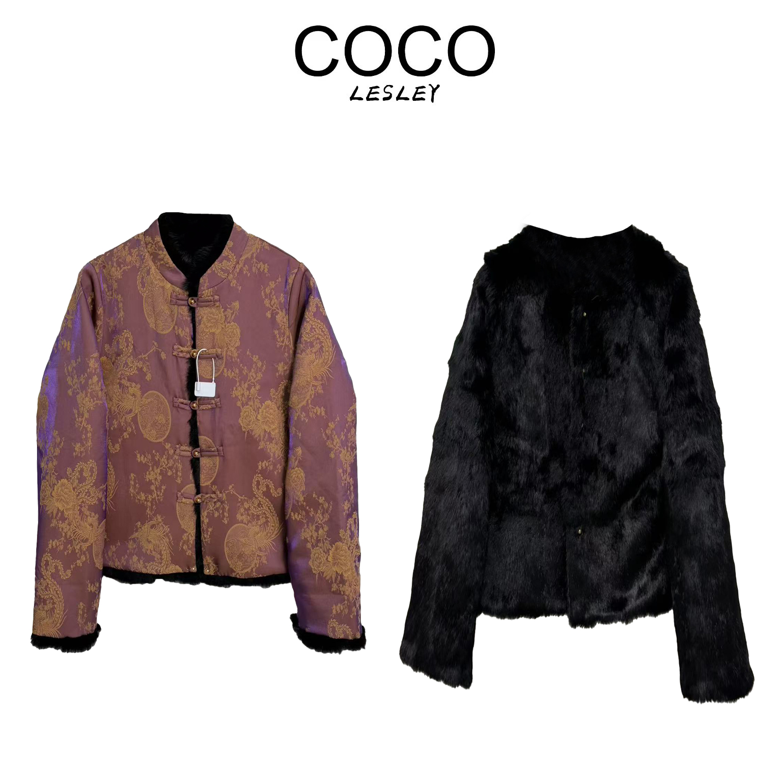 【COCO LESELY】轻奢桑蚕丝气质刺绣双面双穿外套 ——龙凤呈祥