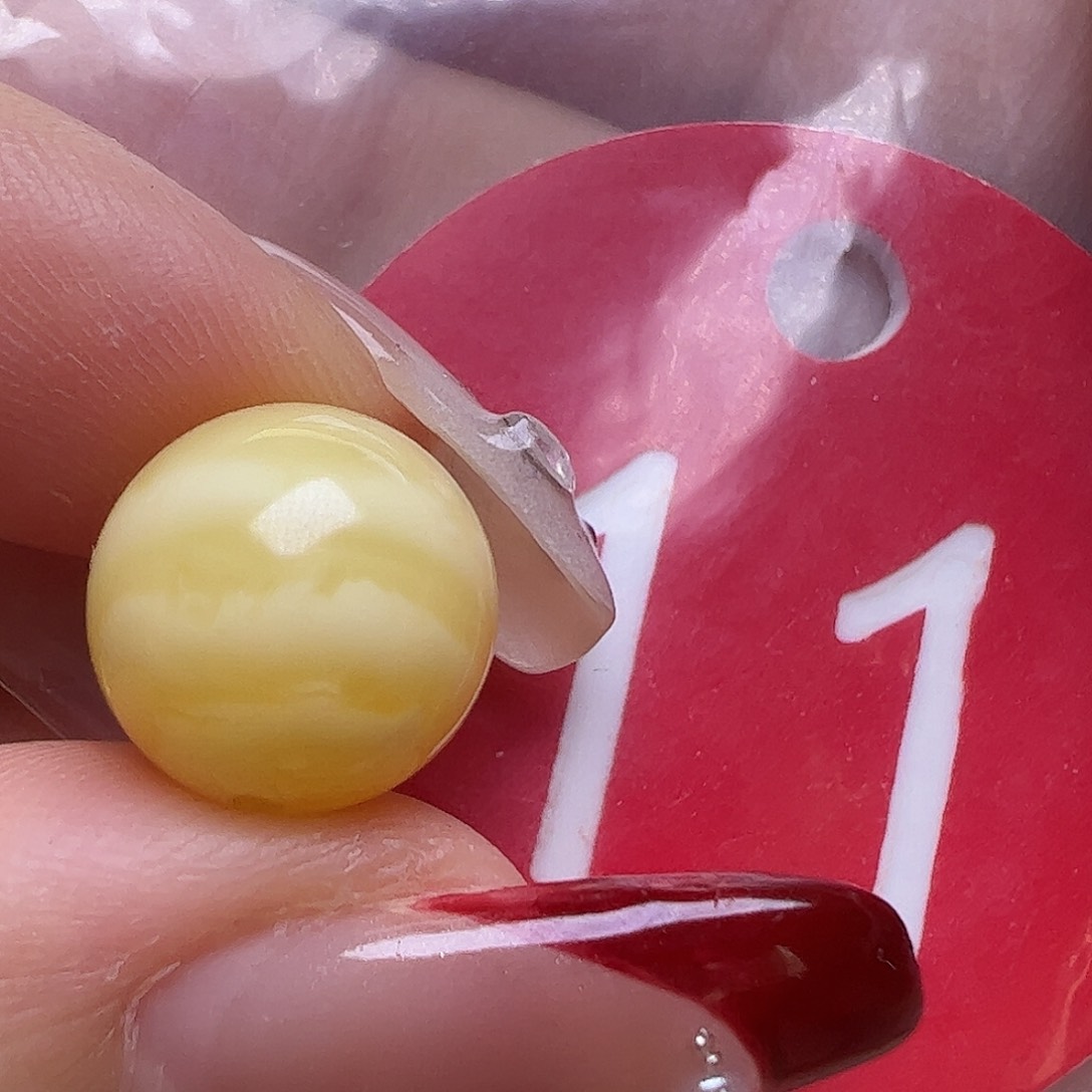 蜜蜡未镶嵌珠宝奇石11mm千层雪圆珠