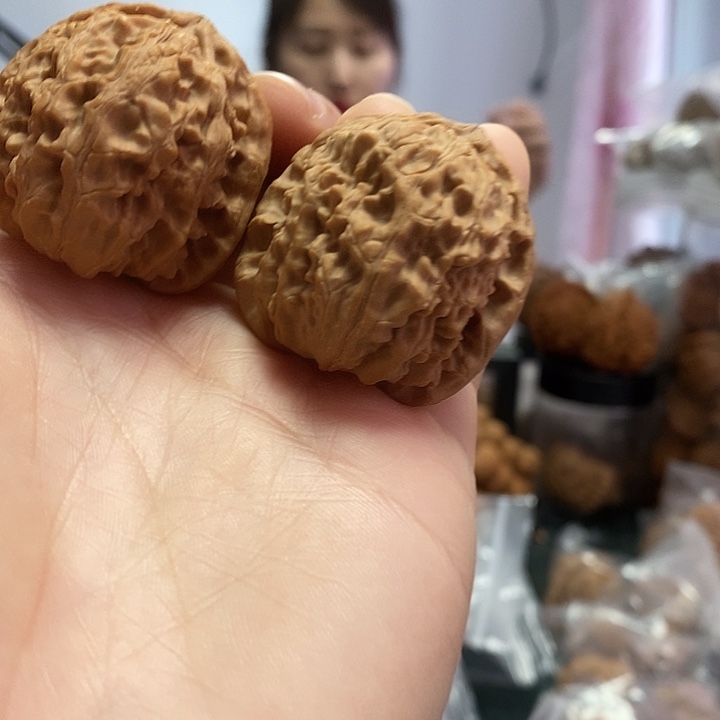 把件文玩核桃36红皮老树白狮子