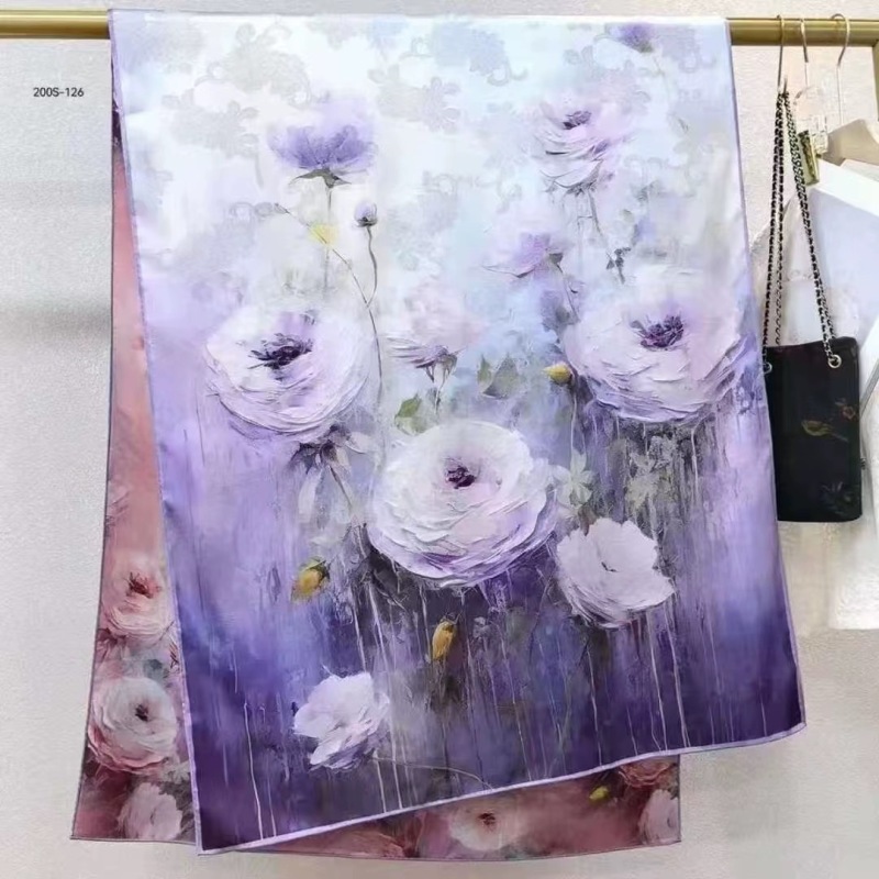 X2-410 郁紫玫瑰 围巾 180*70左右