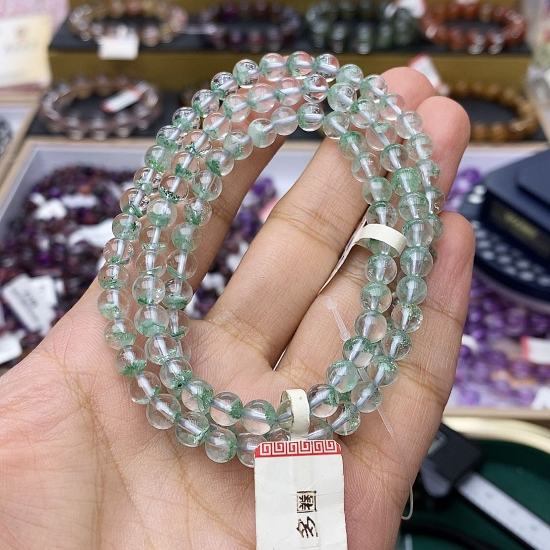 未镶嵌手链水晶翠幽灵多圈6m G887
