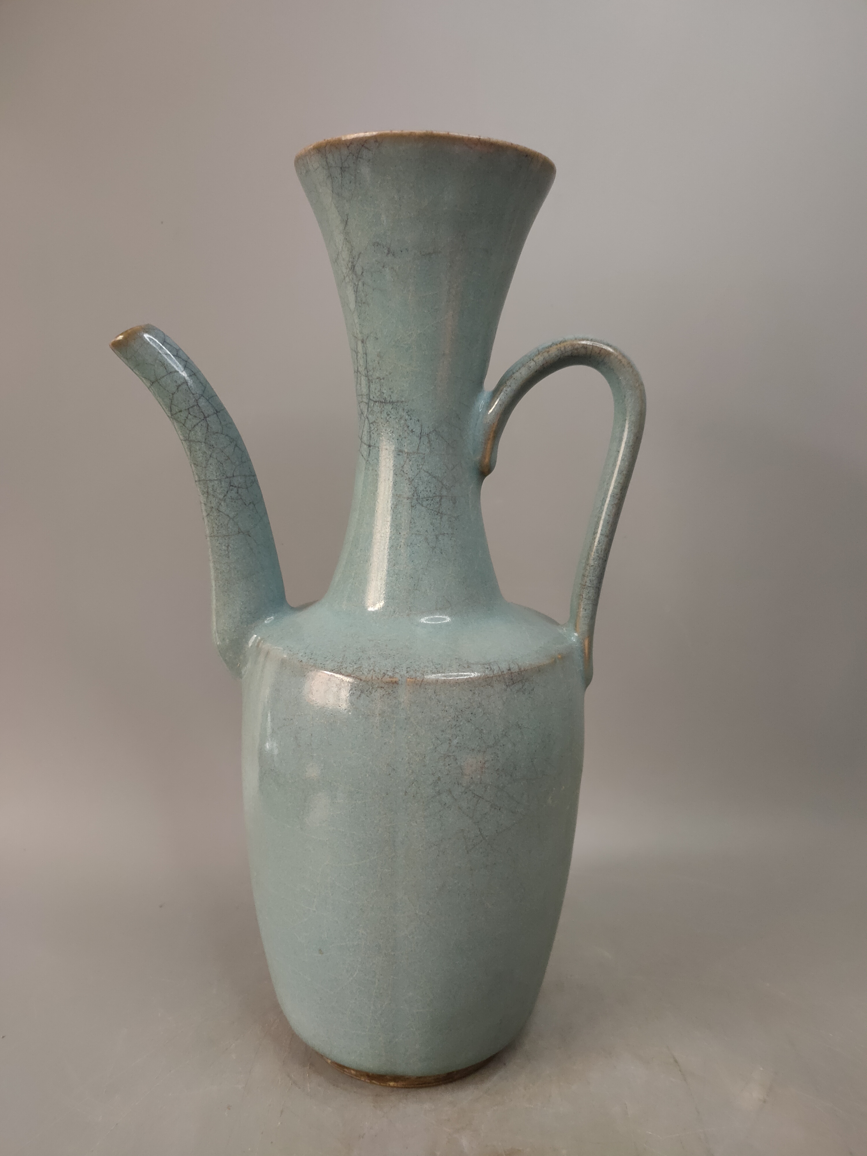 钧窑陶瓷执壶茶壶，口直径8.2cm，高31.7cm，老钧瓷，旧藏，喜欢的来