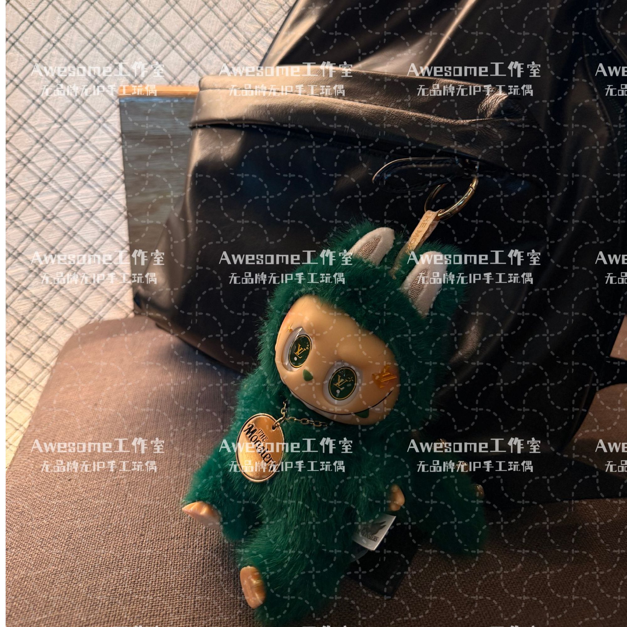 限定款 改老花绿色挂件毛绒公仔水杯车载网红可爱毛绒娃娃