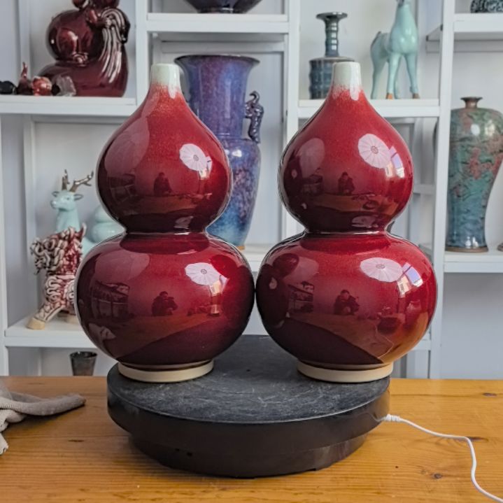 摆件钧瓷摆件神後鎮鈞瓷