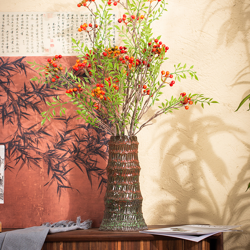 景德镇室内新中式插花瓶喜庆装饰品摆件古典风