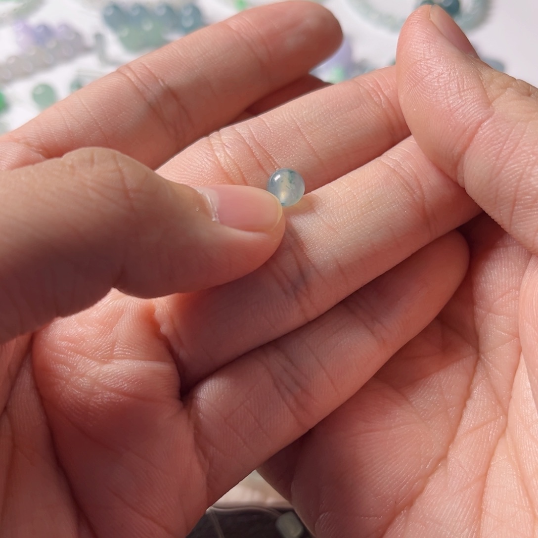 翡翠散珠渊*天然缅甸A货珠子6.5mm