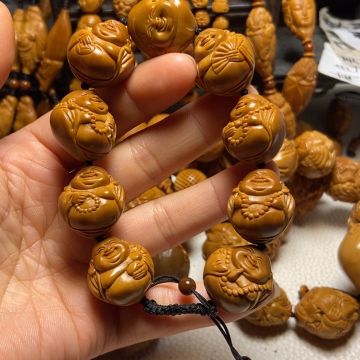 【闪购商品】橄榄核手串/手链李****?灯泡弥勒2.1